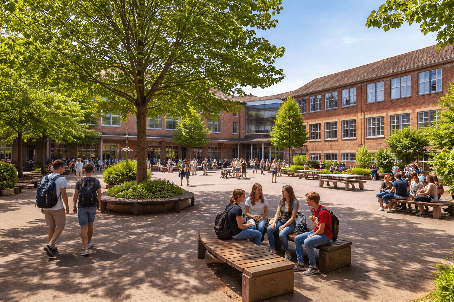 Schulhof des Wilhelm-Hittorf-Gymnasiums
